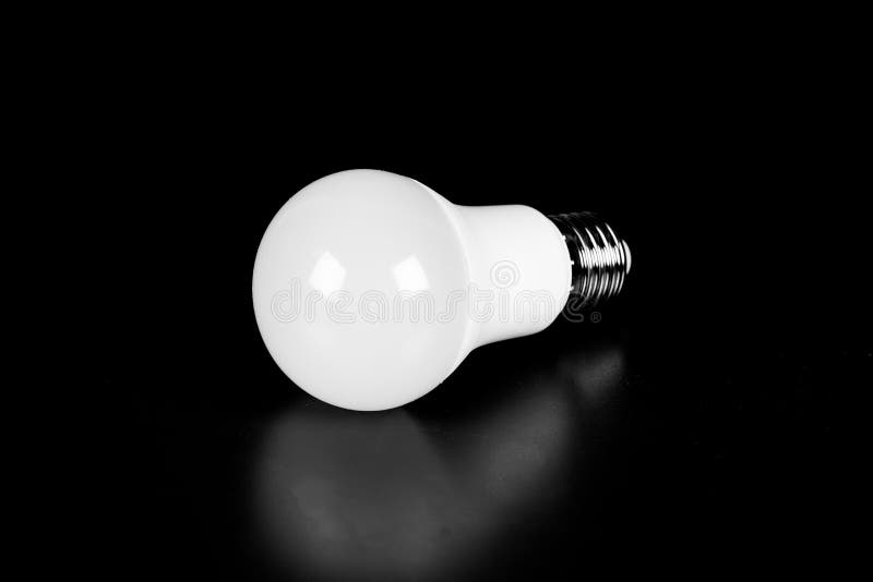 LED Bulb with Lighting on black background Eco power concept. LED Bulb with Lighting on black background Eco power concept.