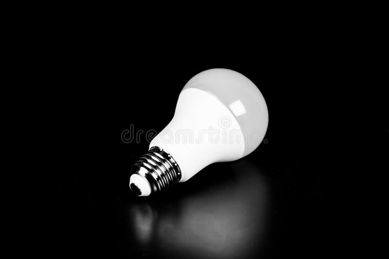 LED Bulb with Lighting on black background Eco power concept. LED Bulb with Lighting on black background Eco power concept.