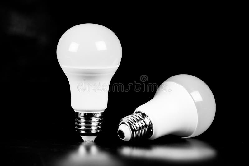 LED Bulb with Lighting on black background Eco power concept. LED Bulb with Lighting on black background Eco power concept.