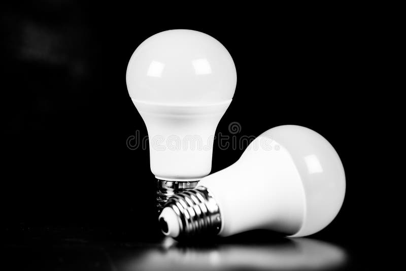 LED Bulb with Lighting on black background Eco power concept. LED Bulb with Lighting on black background Eco power concept.