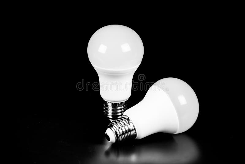 LED Bulb with Lighting on black background Eco power concept. LED Bulb with Lighting on black background Eco power concept.