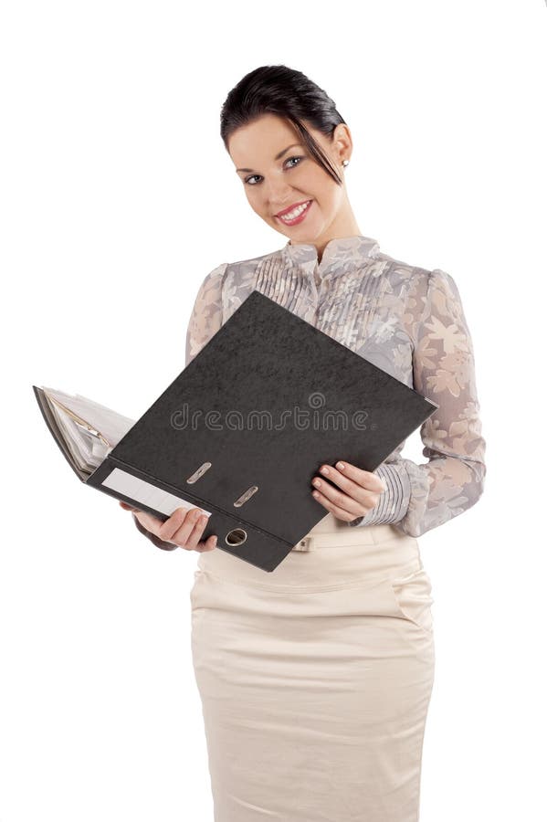 Lächelnde BüroArbeitnehmerin stockbilder Lächelnde BüroArbeitnehmerin stockbilder