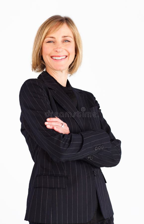 Lächelnder weiblicher Geschäftsführer