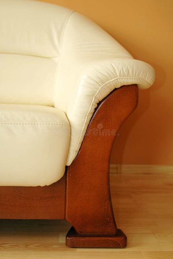 Lädersofa arkivbild