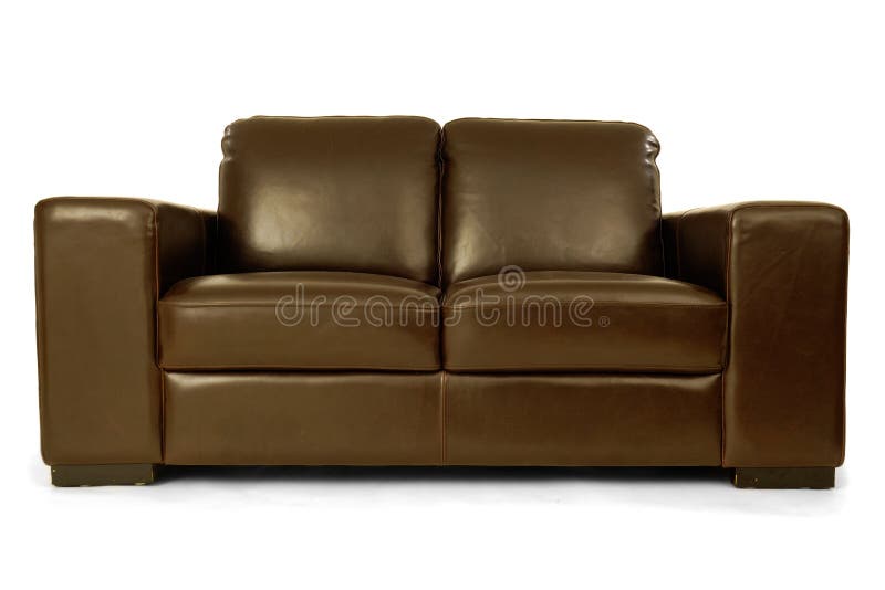 Lädersofa arkivfoto