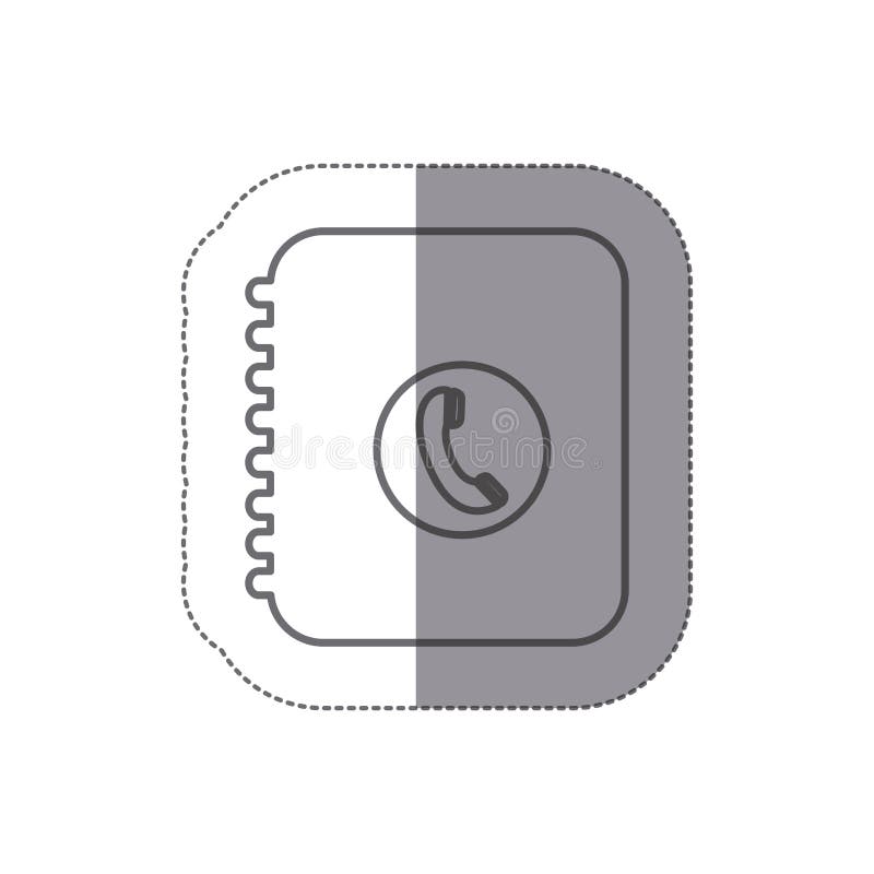 Lägenhet för symbol för klistermärkekonturtelefonkatalog royaltyfri illustrationer