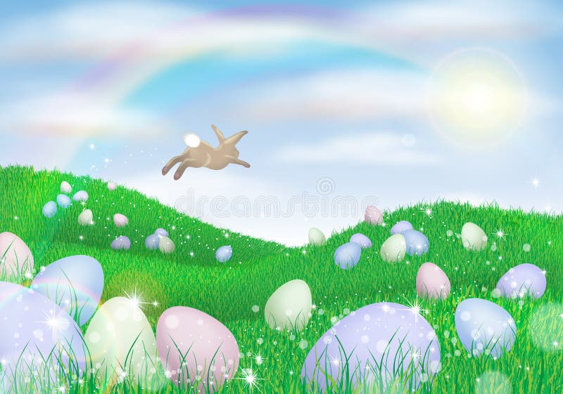 Läggande för kanineaster ägg royaltyfri illustrationer