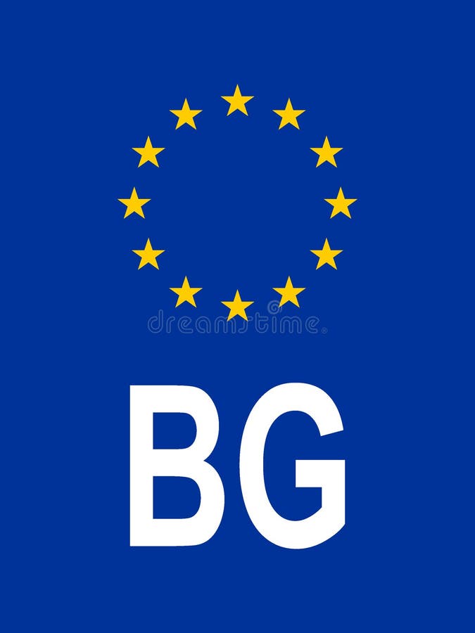 Ländercode des Lizenzplatzes Bulgarien stock abbildung