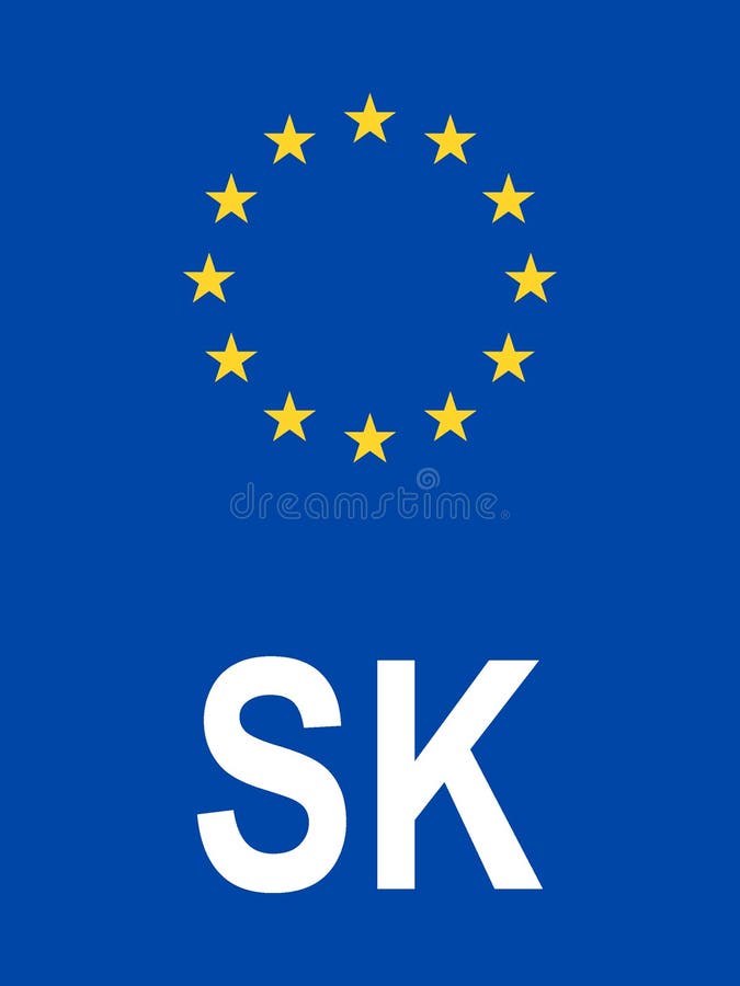 Ländercode des Lizenzplatzes der Slowakei vektor abbildung