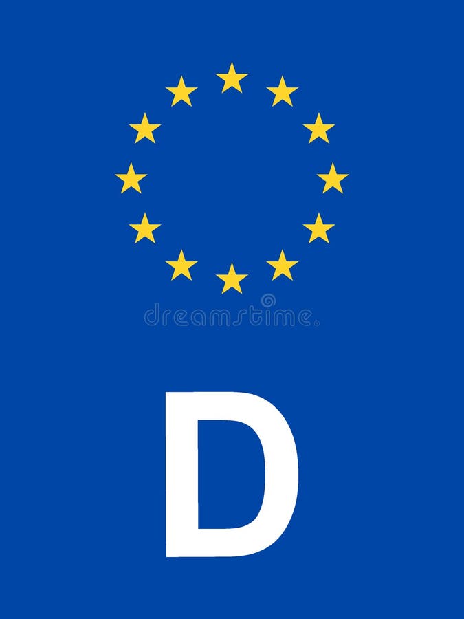 Ländercode des Lizenzplatzes Deutschland vektor abbildung
