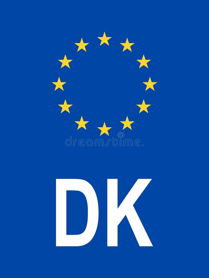Ländercode des Lizenzplatzes Dänemark stock abbildung