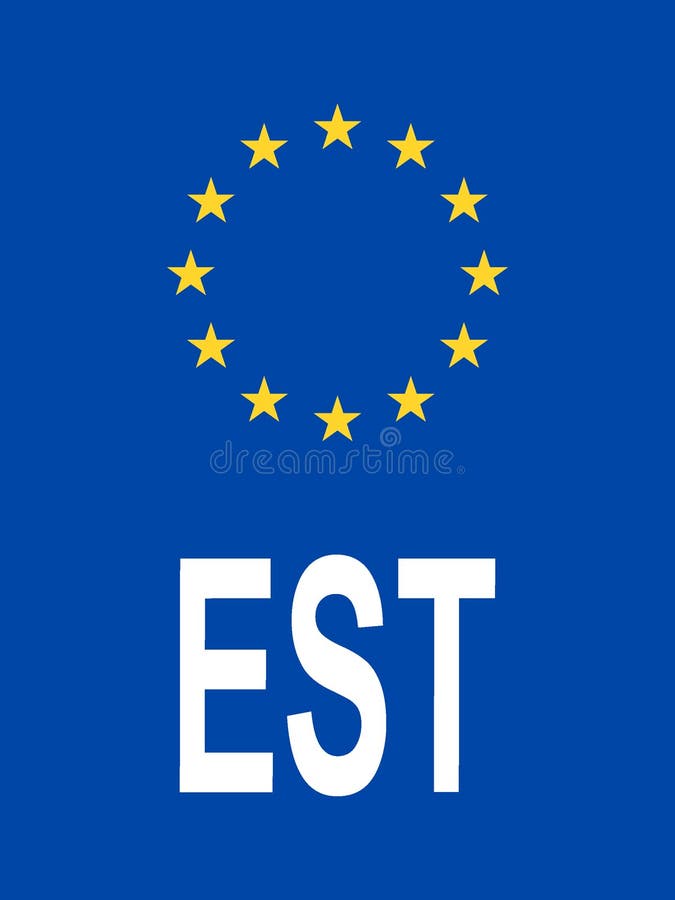 Ländercode des Lizenzplatzes Estland vektor abbildung