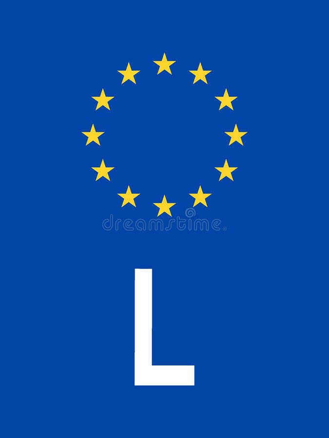 Ländercode des Lizenzplatzes Luxemburg vektor abbildung