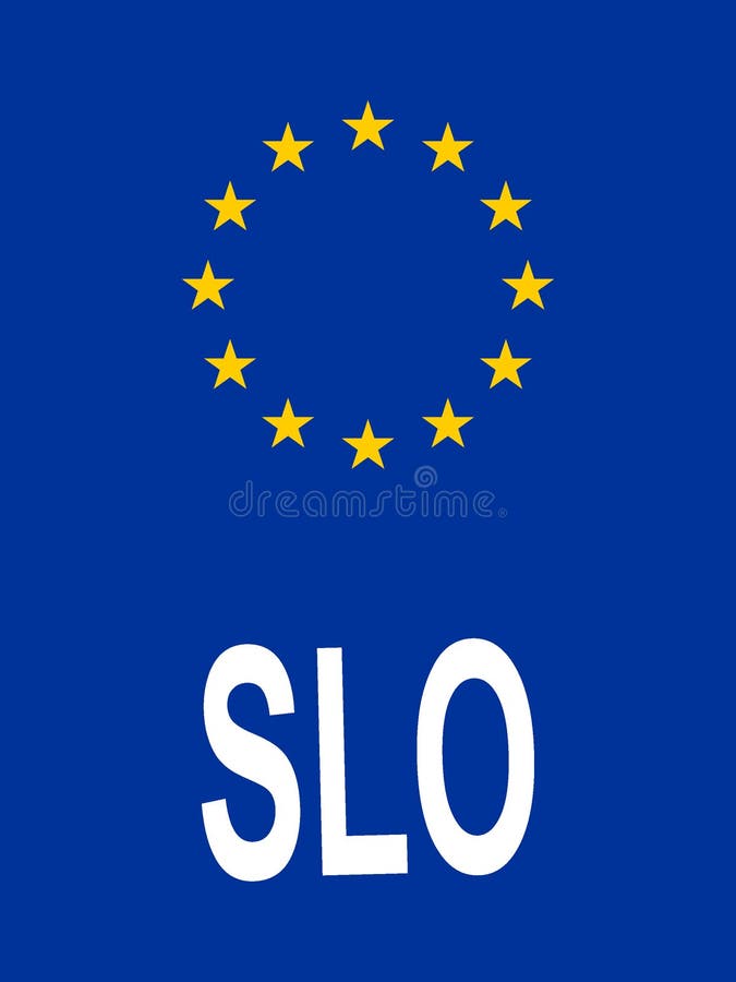 Ländercode des Lizenzplatzes Slowenien stock abbildung