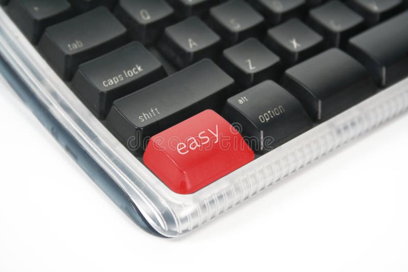 An easy button on a computer keyboard. An easy button on a computer keyboard