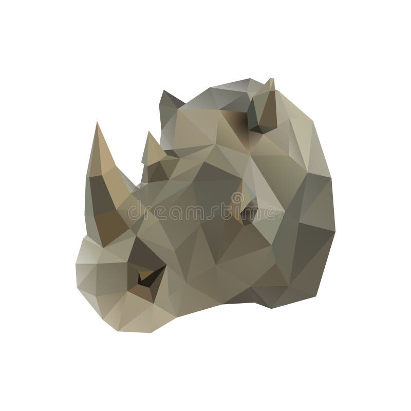 Låg Poly illustration noshörning royaltyfri illustrationer