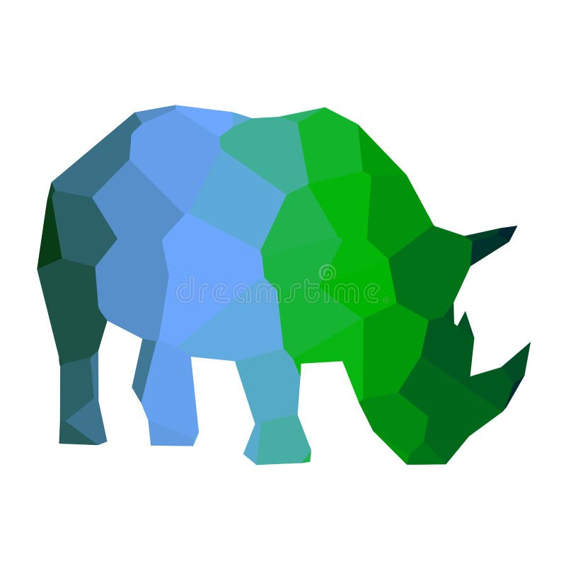 Låg poly noshörning royaltyfri illustrationer