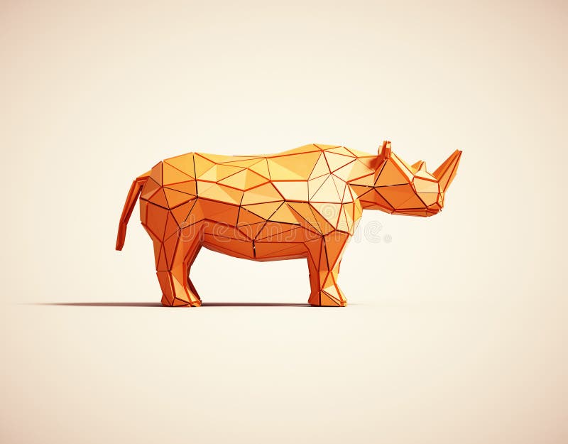 Låg poly rhino royaltyfri illustrationer