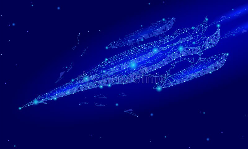Låg poly starship Framtida teknologiaffärsidédesign Utrymme för stjärna för prickar för triangel polygonal förbindelseskinande Ra royaltyfri illustrationer Låg poly starship Framtida teknologiaffärsidédesign Utrymme för stjärna för prickar för triangel polygonal förbindelseskinande Ra royaltyfri illustrationer