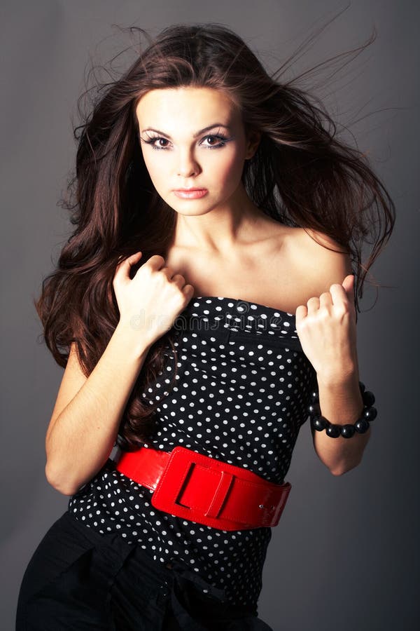 Portrait - Woman with Long Brown Hair. Portrait - Woman with Long Brown Hair