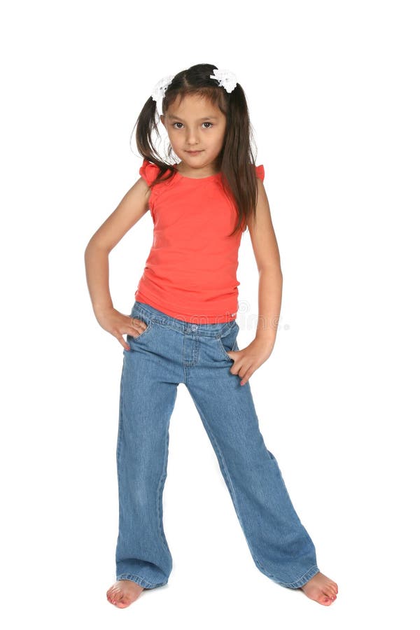 Söt tjej med långa hästsvansar arkivbild