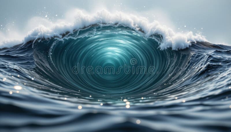 Långsam rörexvåg med pearl shimmer, blandning av grafitgrå och teal mist hyperrealistiska övertoningsflöde royaltyfri illustrationer