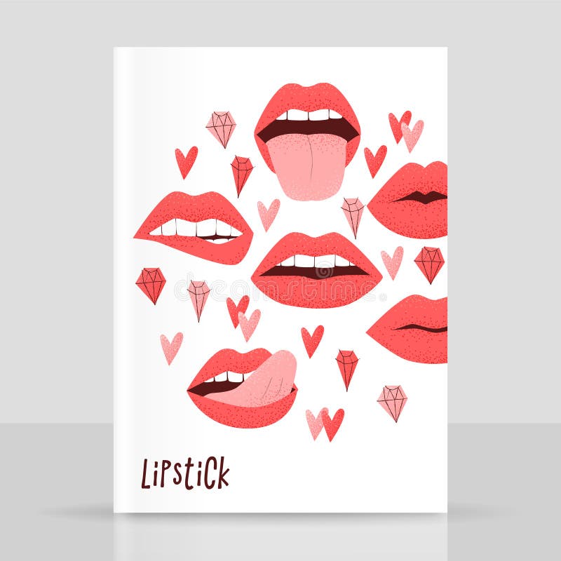 Lèvres avec le rouge à lèvres rouge illustration stock Lèvres avec le rouge à lèvres rouge illustration stock