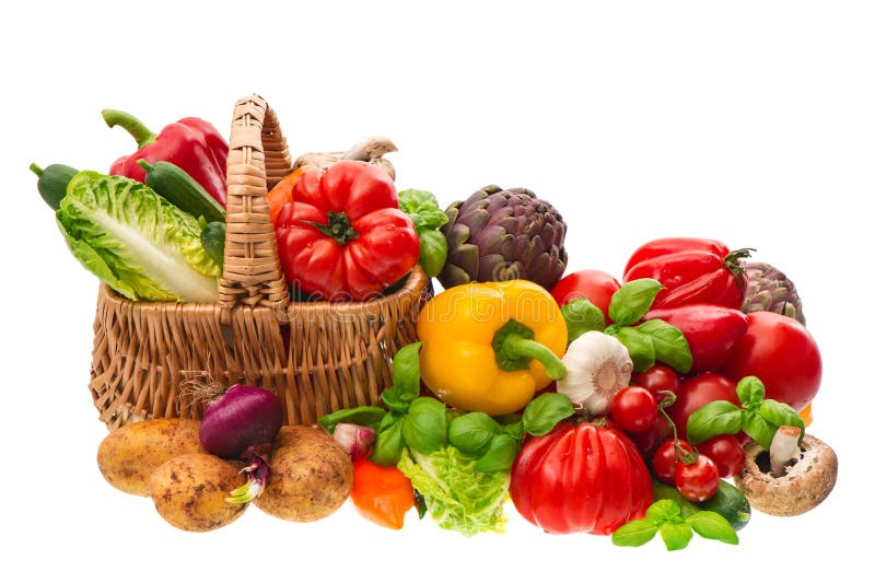 Légumes. panier à provisions. nutrition saine