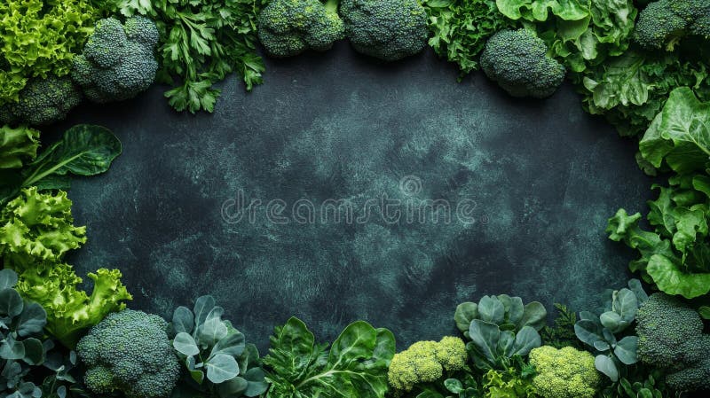 Légumes verts frais sur fond foncé illustration libre de droits