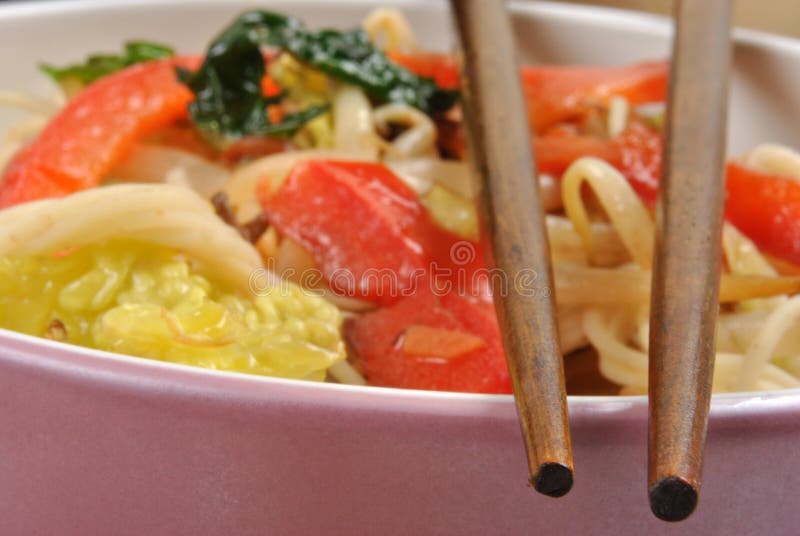 Scrimp egg noodle with organic stir fry. Scrimp egg noodle with organic stir fry