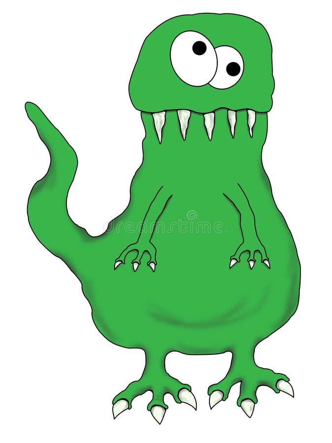 Lézard drôle de dinosaur de dessin animé d'isolement illustration stock Lézard drôle de dinosaur de dessin animé d'isolement illustration stock