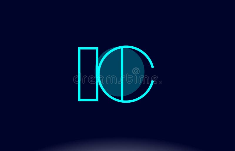 línea azul vecto del ic i c de la plantilla del icono del logotipo de la letra del alfabeto del círculo stock de ilustración línea azul vecto del ic i c de la plantilla del icono del logotipo de la letra del alfabeto del círculo stock de ilustración