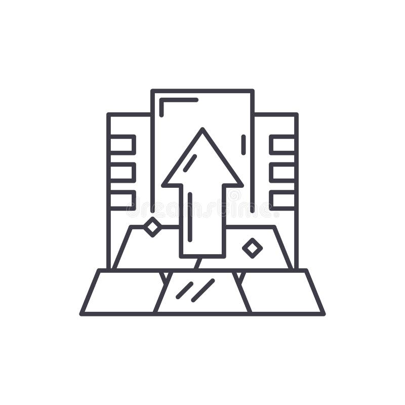Línea capital concepto del icono Ejemplo linear del vector capital, símbolo, muestra ilustración del vector Línea capital concepto del icono Ejemplo linear del vector capital, símbolo, muestra ilustración del vector