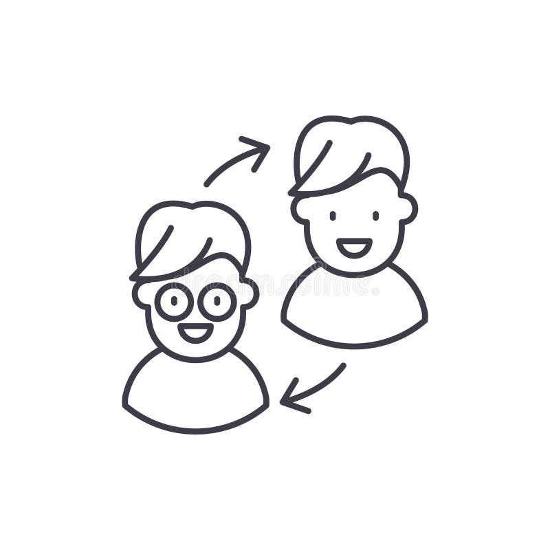 Línea concepto de la transformación del cliente del icono Ejemplo linear del vector de la transformación del cliente, símbolo, mu ilustración del vector Línea concepto de la transformación del cliente del icono Ejemplo linear del vector de la transformación del cliente, símbolo, mu ilustración del vector