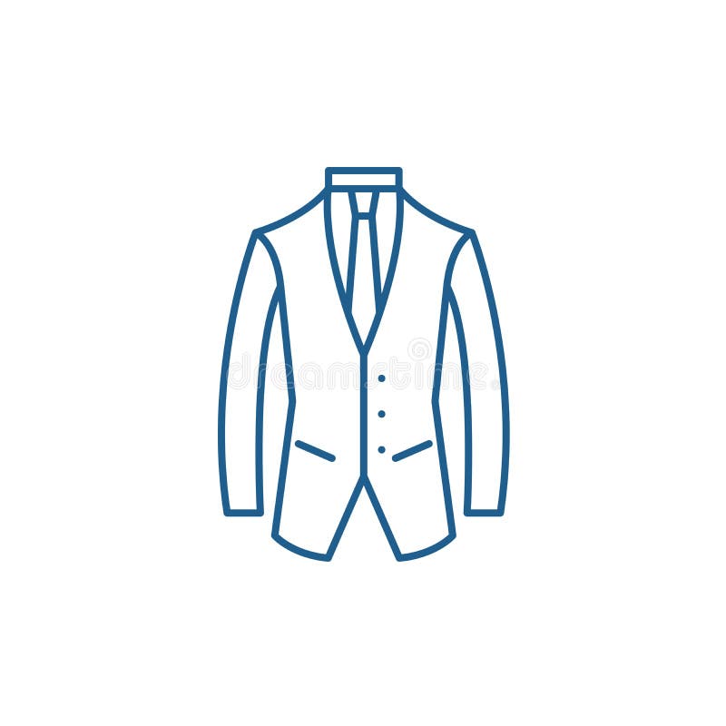 Línea concepto del traje de negocios del icono Símbolo plano del vector del traje de negocios, muestra, ejemplo del esquema stock de ilustración Línea concepto del traje de negocios del icono Símbolo plano del vector del traje de negocios, muestra, ejemplo del esquema stock de ilustración