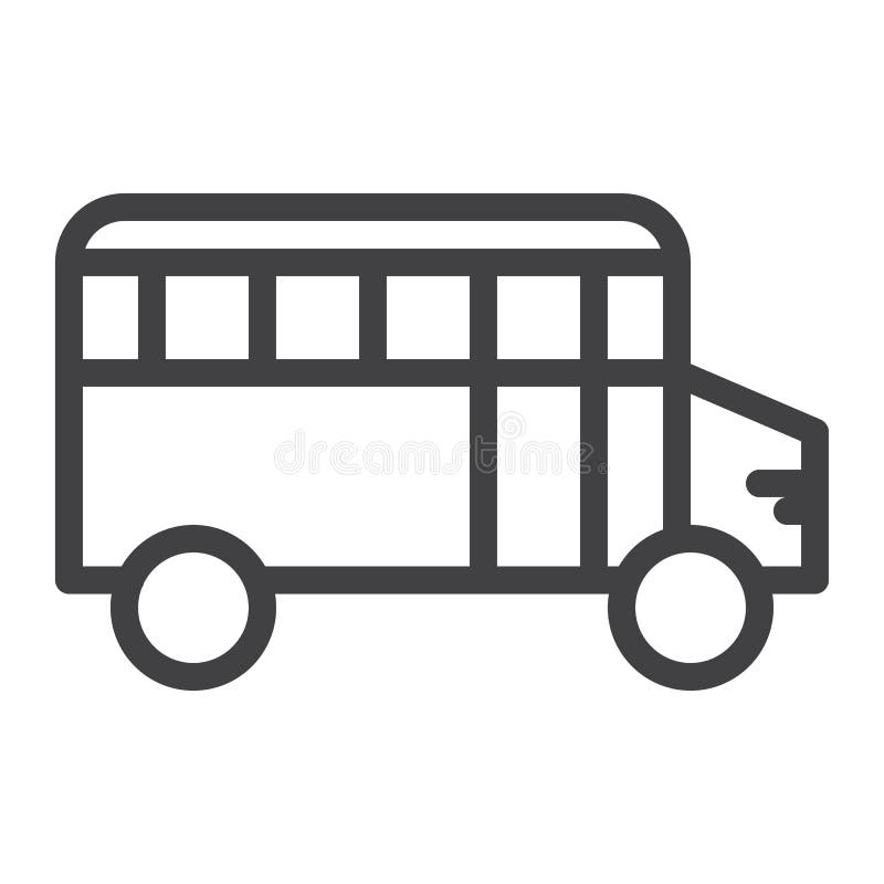 Línea de autobús escolar icono stock de ilustración Línea de autobús escolar icono stock de ilustración