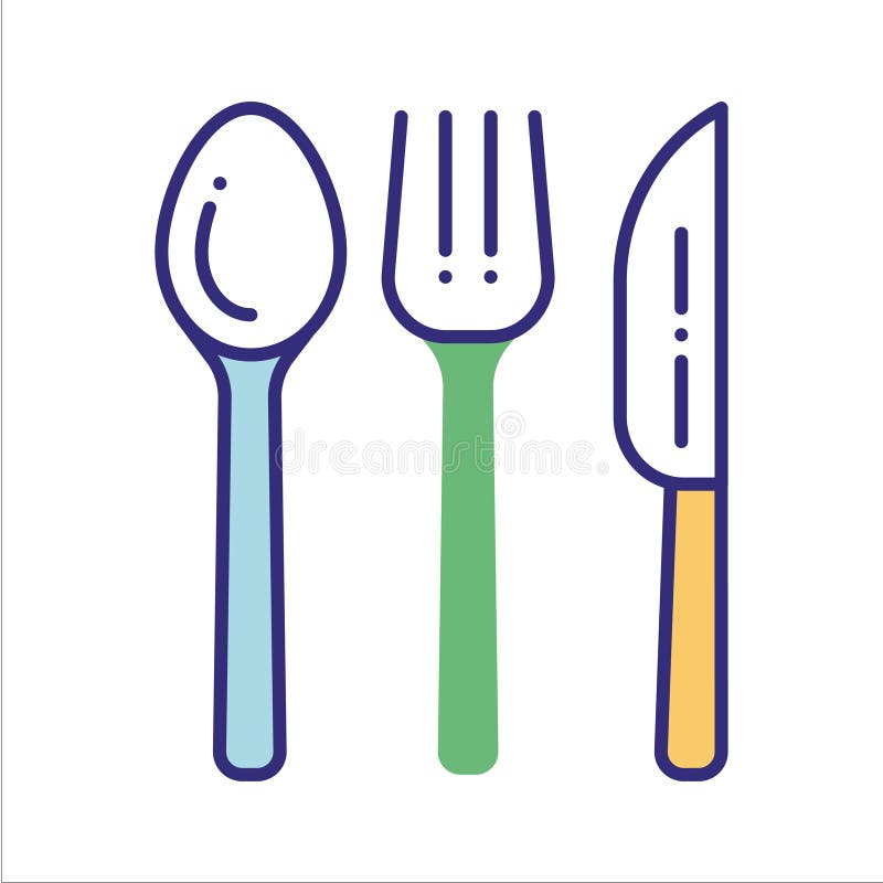 L?nea de bamb? icono de los cubiertos del color Recicle los elementos: bifurcaci?n, cuchillo, cuchara libre illustration L?nea de bamb? icono de los cubiertos del color Recicle los elementos: bifurcaci?n, cuchillo, cuchara libre illustration