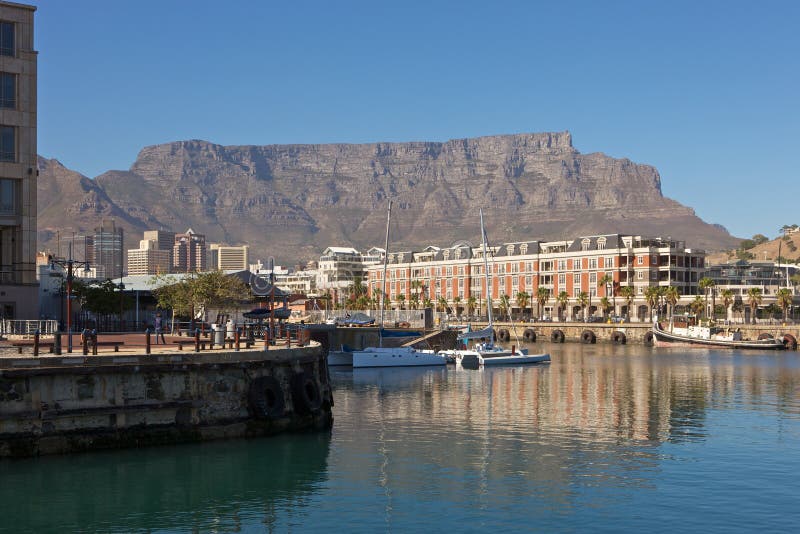 South Africa, Cape Town, V&A Waterfront with Table Mountain in background. South Africa, Cape Town, V&A Waterfront with Table Mountain in background