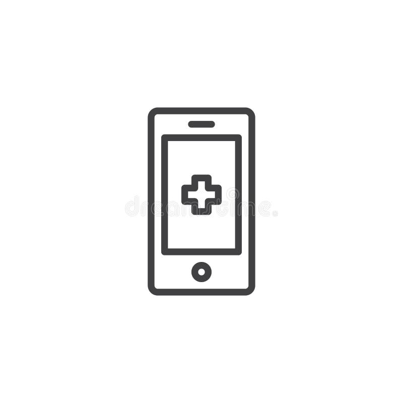 Línea de teléfono médica icono stock de ilustración Línea de teléfono médica icono stock de ilustración