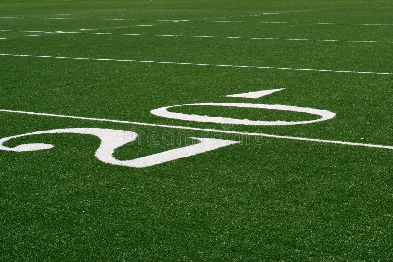 20 yard line marking on American football or gridiron pitch. 20 yard line marking on American football or gridiron pitch.