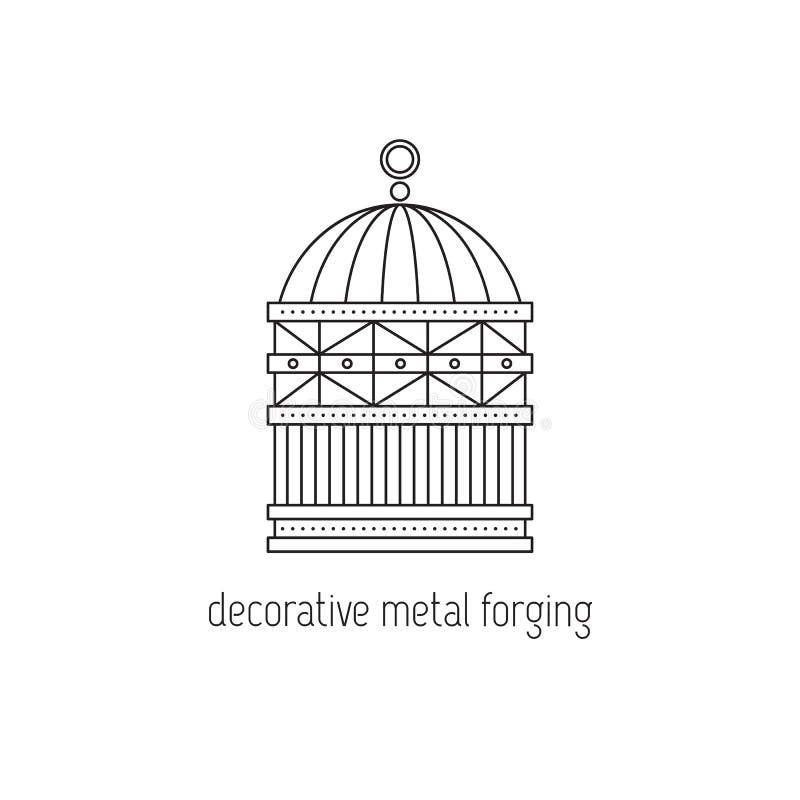 Línea decorativa icono de la forja del metal stock de ilustración Línea decorativa icono de la forja del metal stock de ilustración