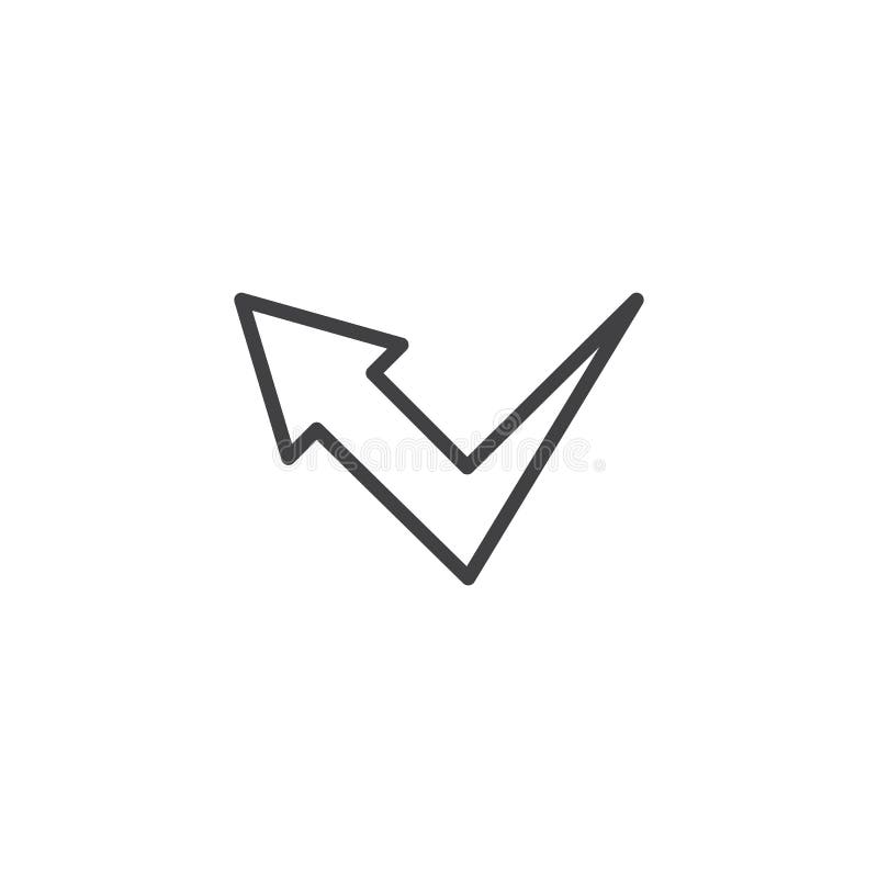Línea dejada flecha curvada icono libre illustration