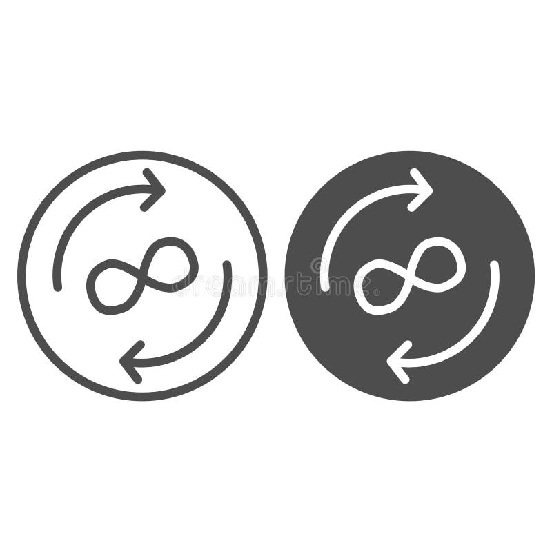 L?nea del intercambio del infinito e icono del glyph Flechas y ejemplo del vector del s?mbolo del infinito aislado en blanco Flec libre illustration L?nea del intercambio del infinito e icono del glyph Flechas y ejemplo del vector del s?mbolo del infinito aislado en blanco Flec libre illustration