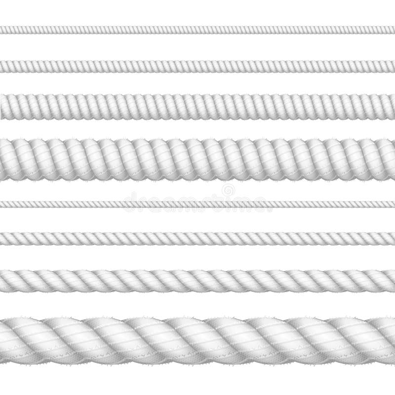 Línea detallada blanca realista sistema de la cuerda del grueso 3d Vector libre illustration Línea detallada blanca realista sistema de la cuerda del grueso 3d Vector libre illustration