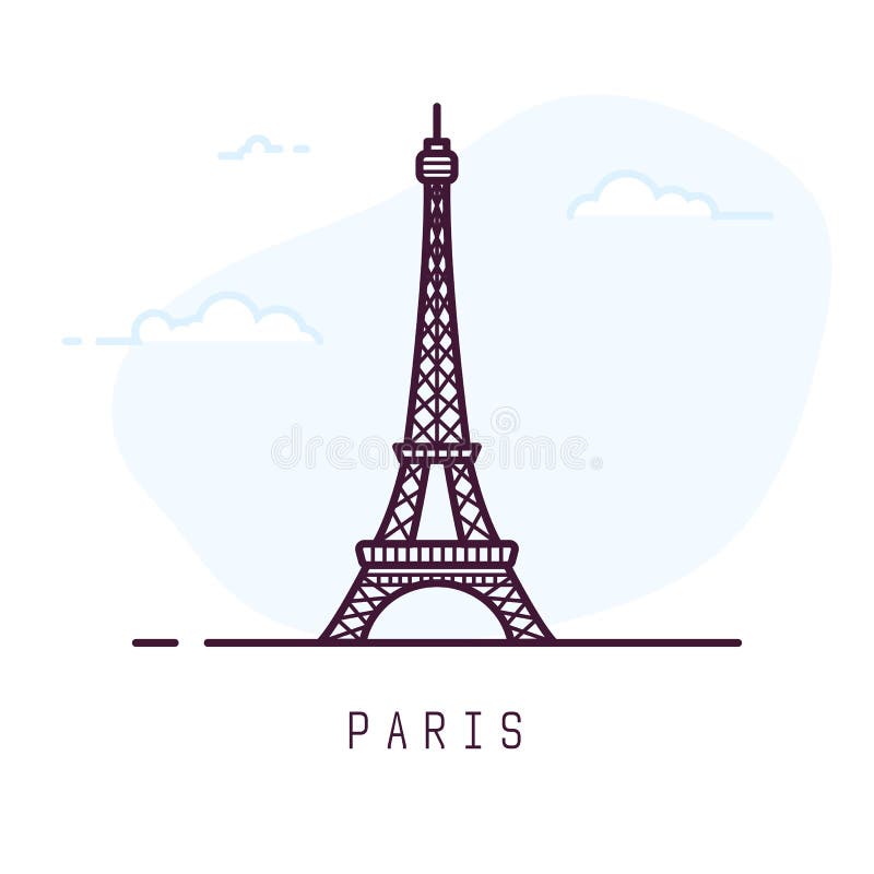 Línea estilo de la torre Eiffel de París ilustración del vector Línea estilo de la torre Eiffel de París ilustración del vector