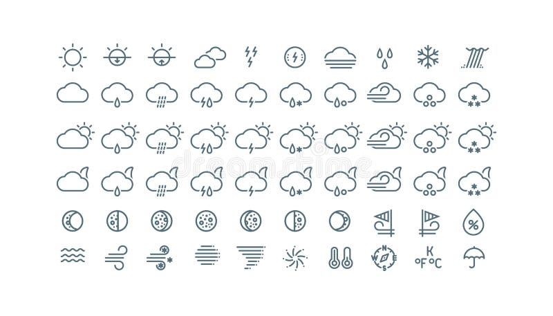 Línea fina colección de los iconos del tiempo Iconos grises aislados en el fondo blanco stock de ilustración Línea fina colección de los iconos del tiempo Iconos grises aislados en el fondo blanco stock de ilustración
