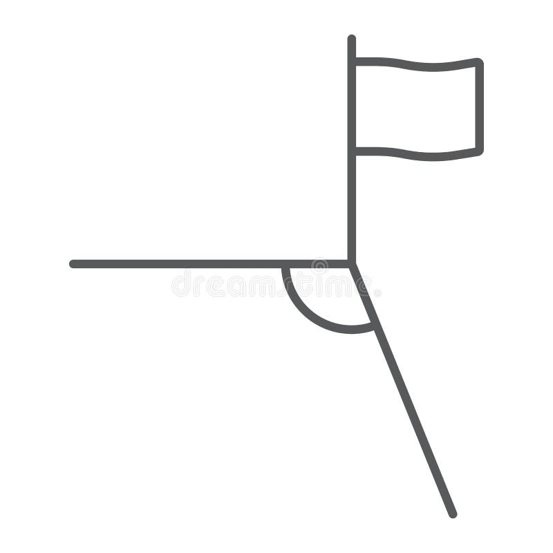 Línea fina icono de la esquina del fútbol, deporte y campo, muestra de la esquina del fútbol, gráficos de vector, un modelo linea libre illustration Línea fina icono de la esquina del fútbol, deporte y campo, muestra de la esquina del fútbol, gráficos de vector, un modelo linea libre illustration