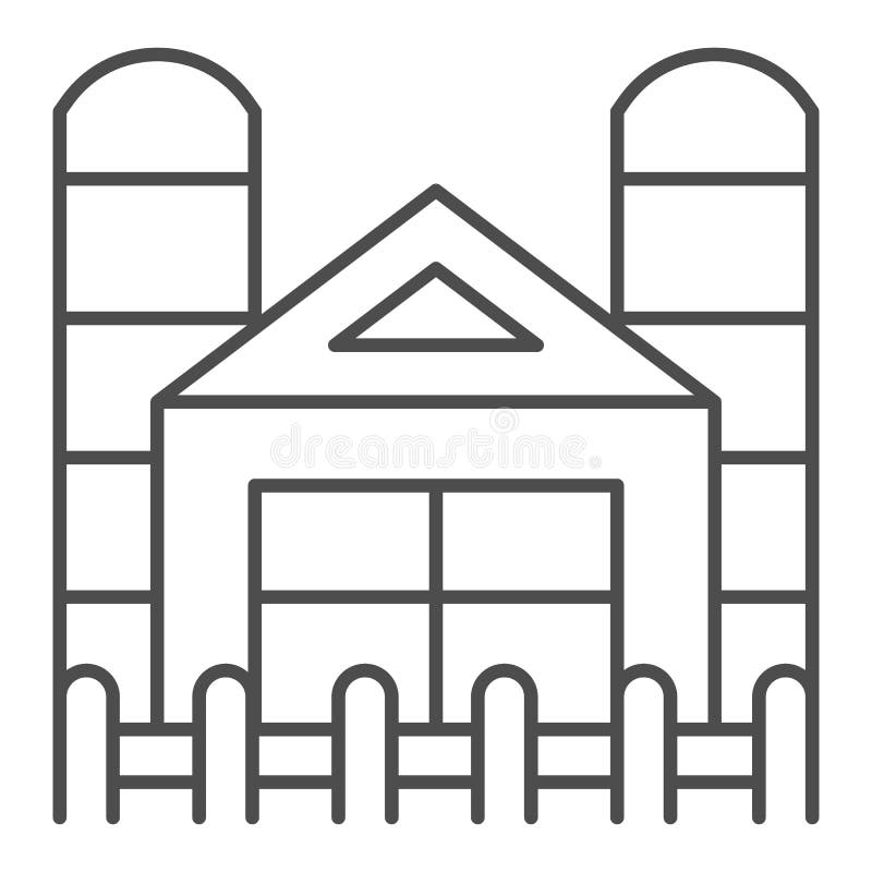 Línea fina icono de la fábrica Ejemplo del vector de la granja aislado en blanco Diseño del estilo del esquema de la agricultura, libre illustration Línea fina icono de la fábrica Ejemplo del vector de la granja aislado en blanco Diseño del estilo del esquema de la agricultura, libre illustration