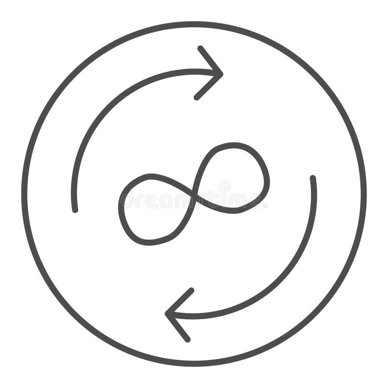 L?nea fina icono del intercambio del infinito Flechas y ejemplo del vector del s?mbolo del infinito aislado en blanco Flechas del libre illustration L?nea fina icono del intercambio del infinito Flechas y ejemplo del vector del s?mbolo del infinito aislado en blanco Flechas del libre illustration