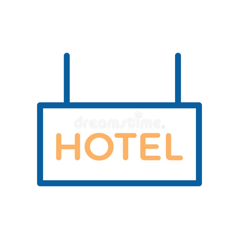 Línea fina icono del poste indicador de la cartelera del hotel Vector el ejemplo para el hotel, moteles, vacaciones, turismo, est ilustración del vector Línea fina icono del poste indicador de la cartelera del hotel Vector el ejemplo para el hotel, moteles, vacaciones, turismo, est ilustración del vector